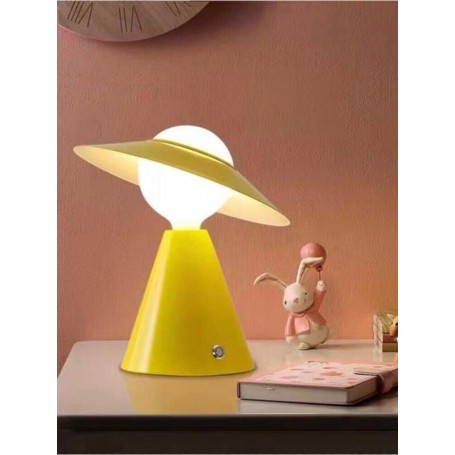 LAMPADA DA TAVOLO SCRIVANIA COMODINO LUME PORTA LAMPADINA E27 LUMETTO GIALLO