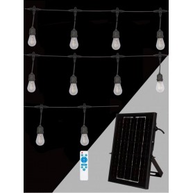 CATENA LUMINOSA PANNELLO SOLARE 10 LAMPADINE LAMPADINA E27 IMPERMEABILE IP65 S20A-10M