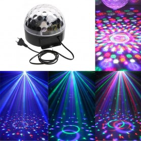 SFERA LUCE LED RGB LAMPADA EFFETTI STROBO DA DISCOTECA USB SD RAGGI MULTICOLORI