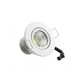 FARETTO LED COB 3 W LUCE CALDA 3000K A INCASSO ORIENTABILE BORDO BIANCO P-45-BC