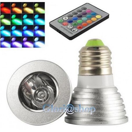 Lampadine Rgb E Colorate Lampadina 1 Led Rgb E27 Faretto 3w