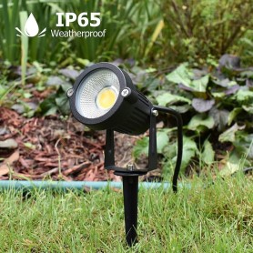 FARETTO LED COB 5 W PROIETTORE LUCE NATURALE STAFFA PICCHETTO DA TERRA GIARDINO ES06-NN