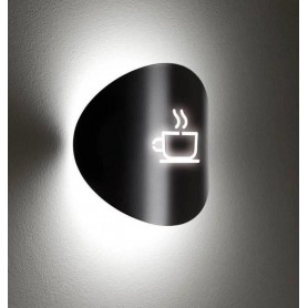 APPLIQUE A PARETE CON DISEGNO TAZZA DEL CAFFÈ LAMPADA ATTACCO G9 NERO