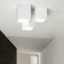 LAMPADARIO DA SOFFITTO 3 CUBI IN GESSO VERNICIABILE SUPPORTO PER FARETTO GU10