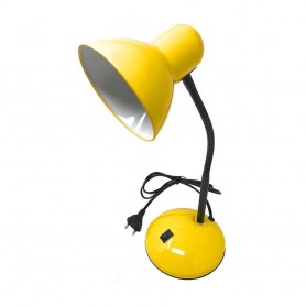 LAMPADA DA TAVOLO SCRIVANIA BRACCIO SNODABILE LUMETTO PORTA LAMPADINA E27 GIALLO