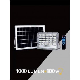 100 W FARO LED PANNELLO SOLARE RICARICABILE ILLUMINATORE LUCE BIANCA TELECOMANDO