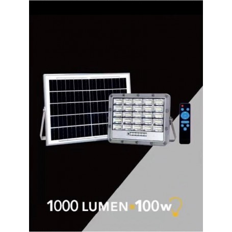 100 W FARO LED PANNELLO SOLARE RICARICABILE ILLUMINATORE LUCE BIANCA TELECOMANDO