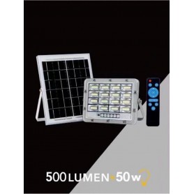 50 W FARO LED PANNELLO SOLARE RICARICABILE ILLUMINATORE LUCE BIANCA TELECOMANDO