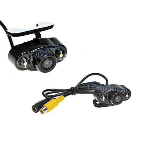 TELECAMERA RETROMARCIA 2 LED VISIONE NOTTE CAMERA A COLORI STAFFA X AUTO CAMPER