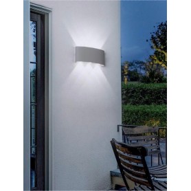 APPLIQUE LED LUCE BIANCA FARETTO 16 W LAMPADA DA PARETE 6 COB IP65 GRIGIO ES68GF