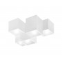 LAMPADARIO DA SOFFITTO CUBO IN GESSO VERNICIABILE SUPPORTO FARETTO GU10 X 5