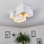 LAMPADARIO DA SOFFITTO CUBO IN GESSO VERNICIABILE SUPPORTO FARETTO GU10 X 5