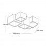 LAMPADARIO DA SOFFITTO CUBO IN GESSO VERNICIABILE SUPPORTO FARETTO GU10 X 5