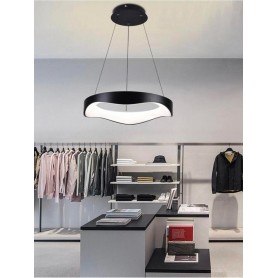 LAMPADARIO PLAFONIERA LED A ONDA 38 W 3 COLORI LUCE BIANCA CALDA NATURALE NERO