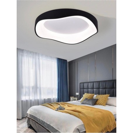 PLAFONIERA LED ONDA 38 W 3 COLORI LUCE BIANCA CALDA NATURALE LAMPADARIO NERO