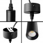 LAMPADARIO DA SOFFITTO LED LUCE NATURALE 4000K 3 WATT STILE MODERNO NERO A11-NN