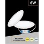 PANNELLO LED A INCASSO FARETTO SLIM 6 WATT 3 COLORI LUCE BIANCA CALDA NATURALE