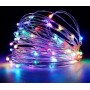 MINILUCCIOLA CATENA 100 LED RGB LUMINOSA 10 M LUCI NATALE PANNELLO SOLARE