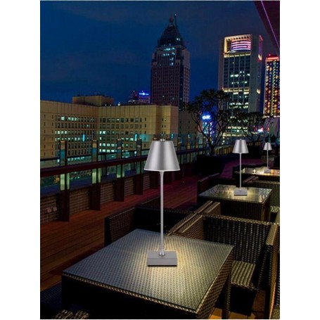 LAMPADA RICARICABILE USB 10 W LUCE BIANCA CALDA NATURALE LUME DA TAVOLO GRIGIO