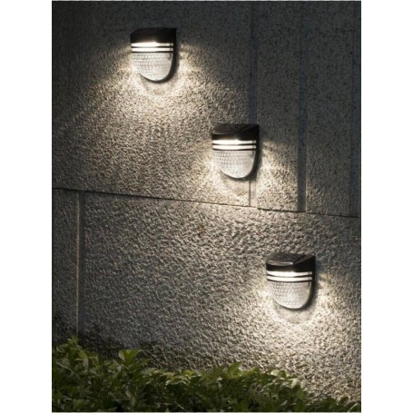 FARETTO LED PANNELLO SOLARE 3 WATT LUCE BIANCA RICARICABILE SENSORE CREPUSCOLARE