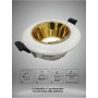 PORTAFARETTO ORIENTABILE INCASSO PER SOFFITTO SUPPORTO FARETTO BIANCO ORO