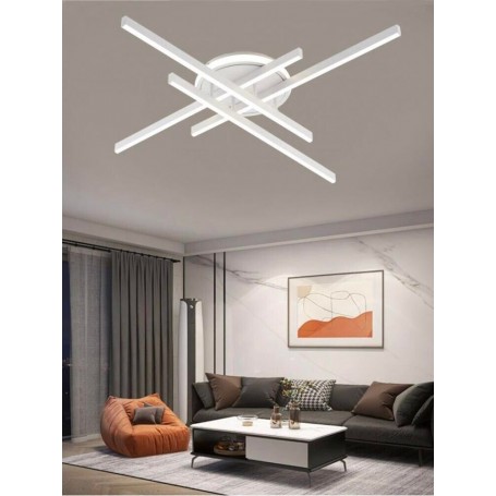 PLAFONIERA LAMPADARIO 45 WATT LED LUCE CALDA 3000K STILE MODERNO BIANCO PN21BC