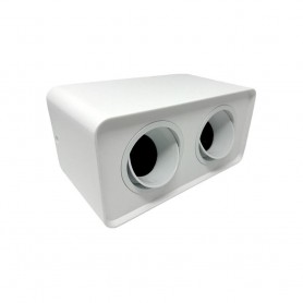 PORTA FARETTO DOPPIO SUPPORTO ORIENTABILE MONTAGGIO DA SOFFITTO BIANCO P342B