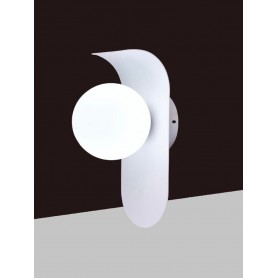 APPLIQUE A PARETE LAMPADA IN METALLO BIANCO SFERA G9 STILE MODERNO AQ46