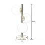LAMPADA DA TAVOLO TERRA 3 SFERE SFERA COLORE BIANCO STELO G9 LUME BRONZO D33