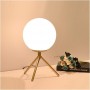 LAMPADA DA TAVOLO 1 SFERA IN VETRO LUME SUPPORTO TREPPIEDI ABAT JOUR BRONZO D35