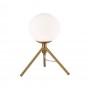 LAMPADA DA TAVOLO 1 SFERA IN VETRO LUME SUPPORTO TREPPIEDI ABAT JOUR BRONZO D35