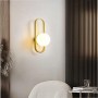 APPLIQUE A PARETE SFERA COLORE BIANCO LAMPADA DA MURO METALLO G9 BRONZO AQ47
