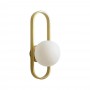 APPLIQUE A PARETE SFERA COLORE BIANCO LAMPADA DA MURO METALLO G9 BRONZO AQ47