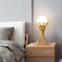 LAMPADA DA TAVOLO IN METALLO TUBOLARE SFERA VETRO G9 LUME BRONZO