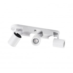 FARETTO ORIENTABILE STAFFA DA SOFFITTO LAMPADA 3 PORTAFARETTO GU10 BIANCO