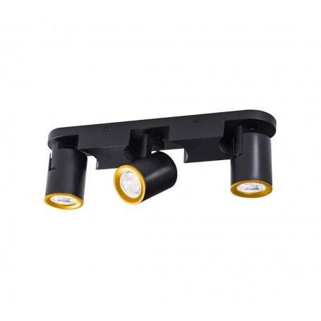 FARETTO ORIENTABILE STAFFA DA SOFFITTO LAMPADA 3 PORTAFARETTO GU10 NERO TH8803