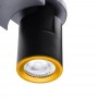 FARETTO ORIENTABILE A SOFFITTO PARETE DOPPIO DIFFUSORE LAMPADA ATTACCO GU10 NERO