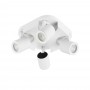 PLAFONIERA DA SOFFITTO LAMPADA TONDA 4 PORTA FARETTO ORIENTABILE GU10 BIANCO