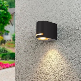 APPLIQUE LED LUCE NATURALE LAMPADA DA PARETE MURO FARETTO GU10 8W IP54 NERO