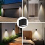 APPLIQUE LED LUCE NATURALE LAMPADA DA PARETE MURO FARETTO GU10 8W IP54 NERO