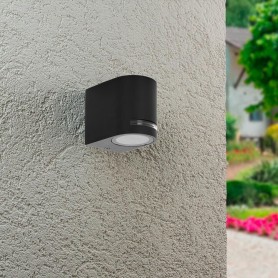 APPLIQUE DA PARETE MURO LAMPADA PORTAFARETTO GU10 INTERNO ESTERNO IP54 NERO