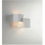 APPLIQUE DA PARETE 2 X CUBO IN GESSO VERNICIABILE LAMPADA DOPPIA LUCE G9