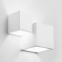 APPLIQUE DA PARETE 2 X CUBO IN GESSO VERNICIABILE LAMPADA DOPPIA LUCE G9