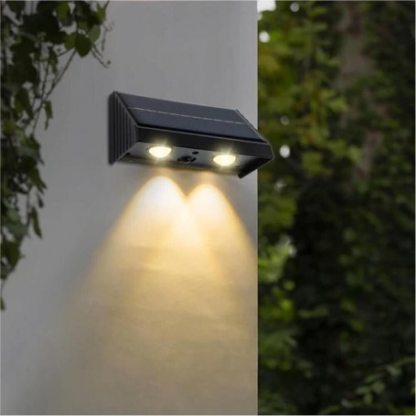 APPLIQUE LED LUCE CALDA 3 WATT PANNELLO SOLARE 5V LAMPADA DA PARETE ESTERNO IP65