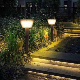 FARETTO 7 LED LUCE CALDA PICCHETTO DA TERRA PANNELLO SOLARE LAMPADA A MURO IP65