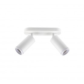 FARETTO ORIENTABILE DA SOFFITTO SUPPORTO 2 DIFFUSORI PORTAFARETTO GU10 BIANCO