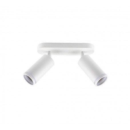 FARETTO ORIENTABILE DA SOFFITTO SUPPORTO 2 DIFFUSORI PORTAFARETTO GU10 BIANCO