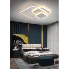 PLAFONIERA LED LUCE CALDA LAMPADARIO 3 QUADRATI 48 WATT QUADRATO MODERNO