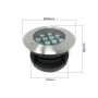 FARETTO CALPESTABILE DA TERRA SEGNAPASSI CARRABILE 12 WATT LED LUCE BIANCA IP67