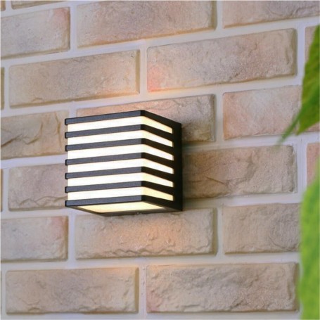 APPLIQUE LED LUCE NATURALE LAMPADA A PARETE MURO 10 W ESTERNO FARETTO CUBO NERO